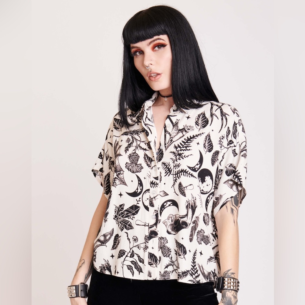 Midnight Hour Dark Forest Woven Top SM